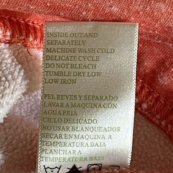 Green Tea Sweatshirt Womens M Pullover Mock Cowl Neck Pocket Mineral Wash Orange - Picture 9 of 9